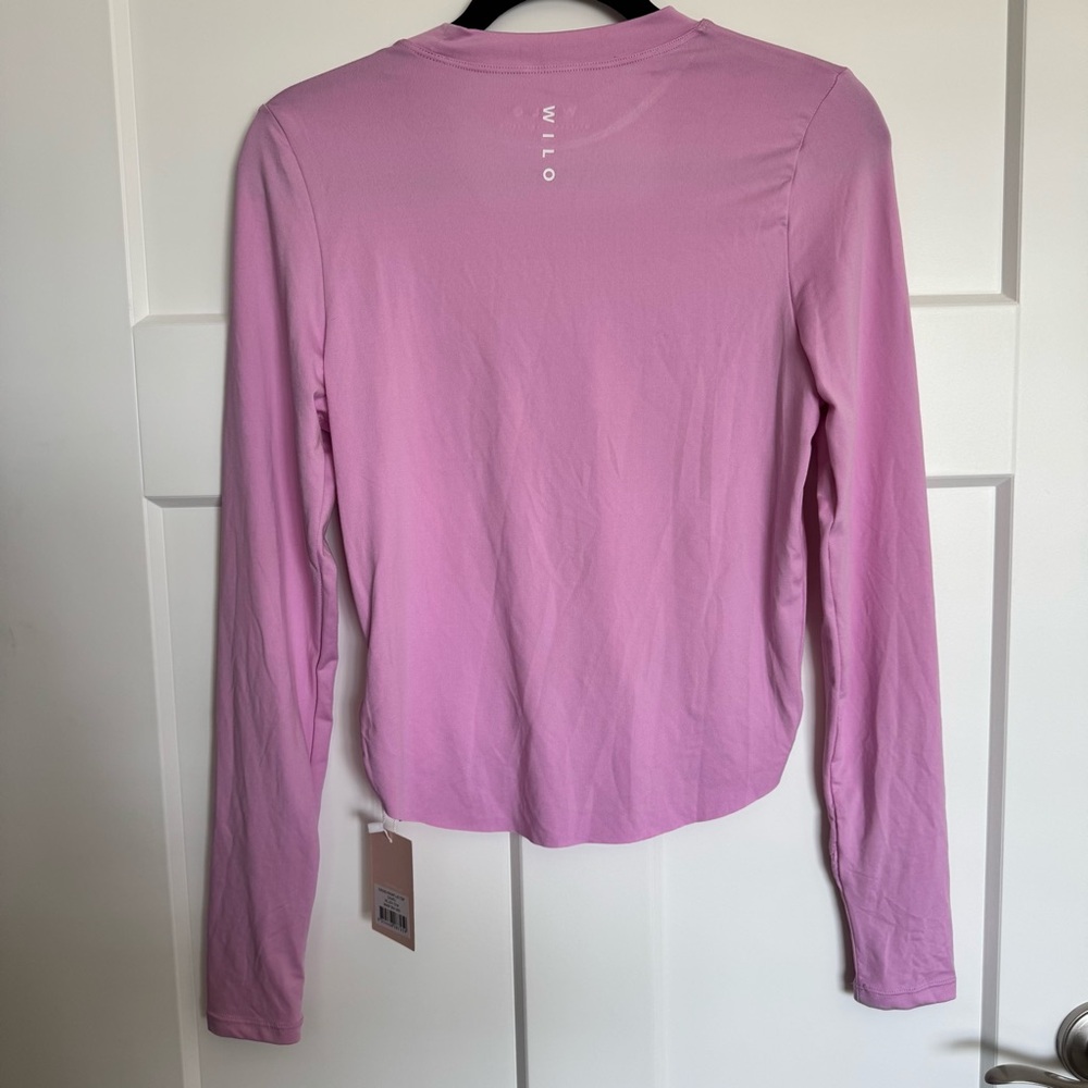 NWT Wilo The Label Cross Front Long Sleeve Top Lilac Size M - Picture 3 of 12